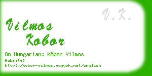 vilmos kobor business card